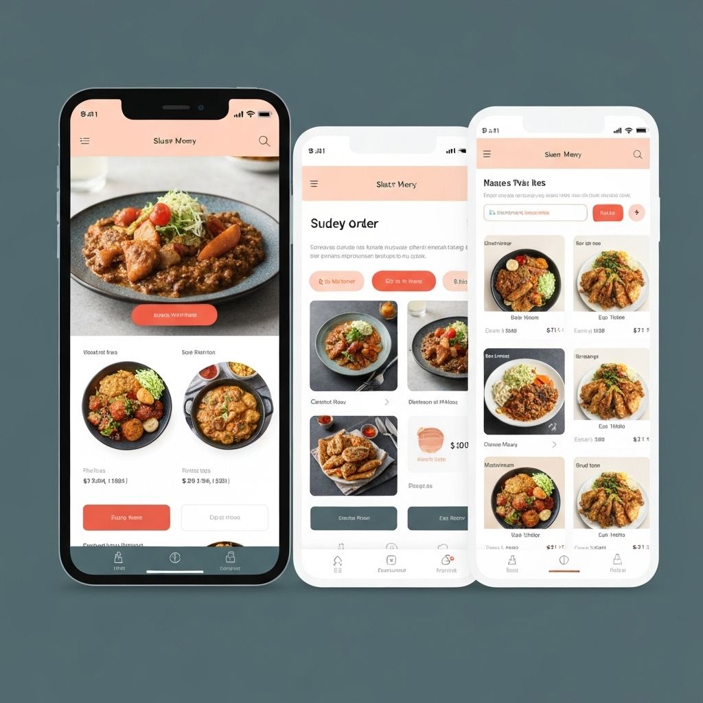 Orderitto mobile and web ordering interface mockups